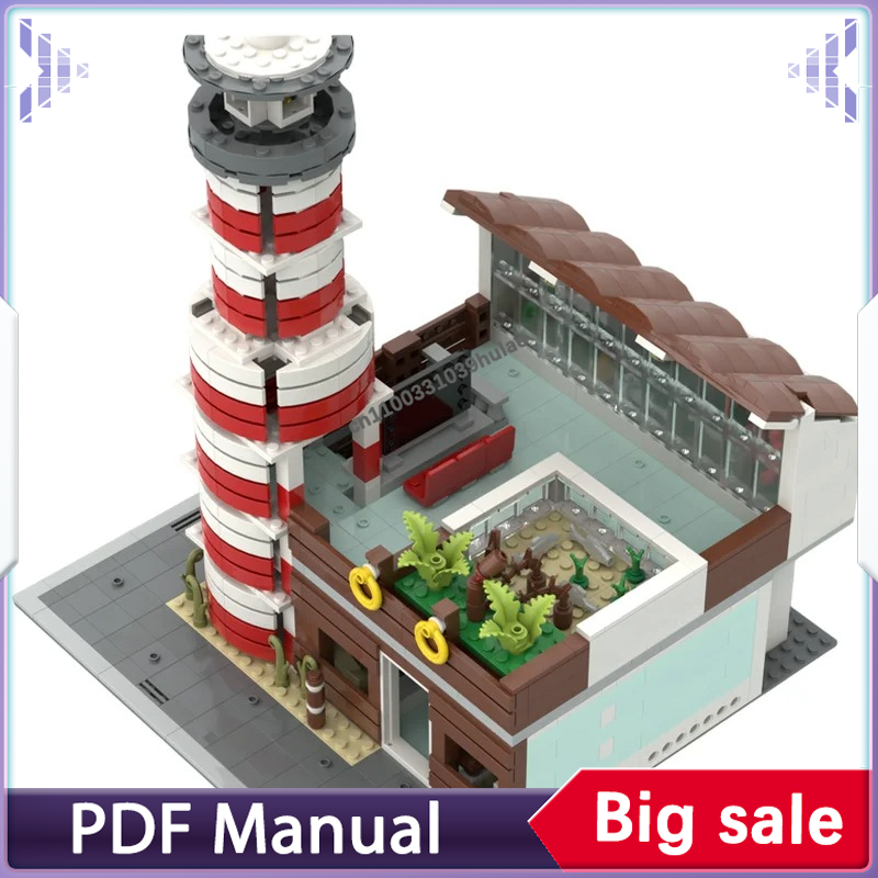 Marine Life Aquariums - โมเดลอาคารจัดแสดงสิ่งมีชีวิตทางทะเล ชุดตัวต่อ MOC สำหรับตู้ปลาในเมือง ของเล่นตัวต่อ DIY