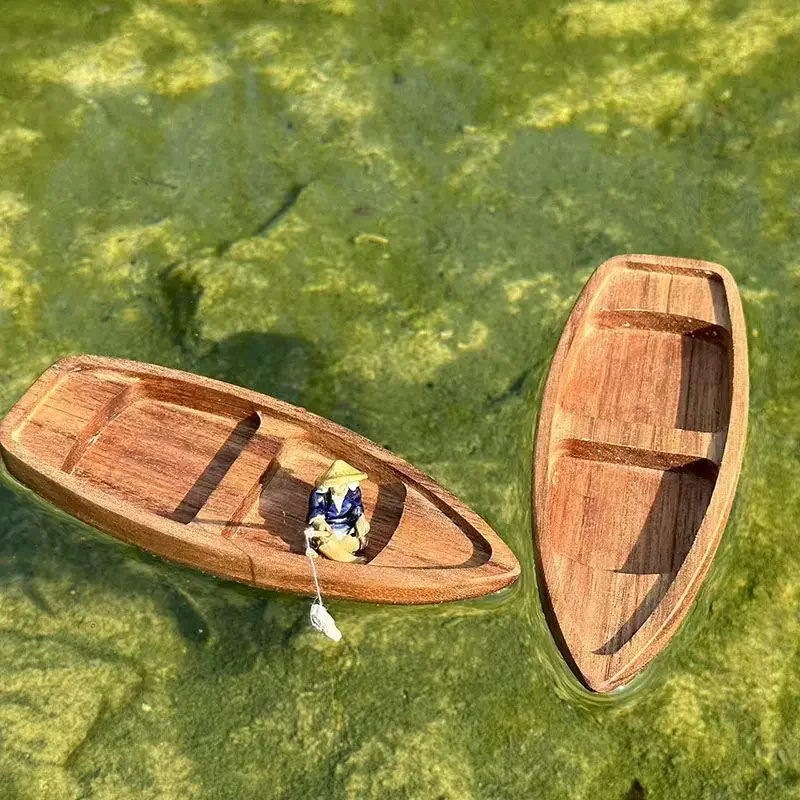 Aquarium Marina - Handmade ไม้เรือ Mini ลอยเรือ Fisherman Cat