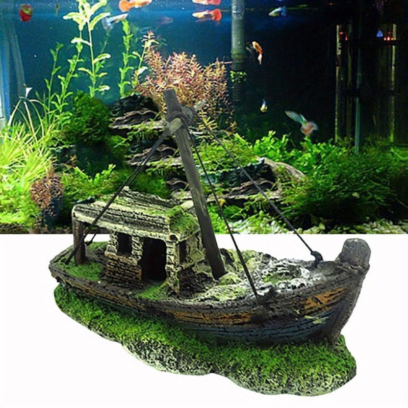 Aquarium Marina - พิพิธภัณฑ์สัตว์น้ําปลาถังภูมิทัศน์ Wreck เรือตกแต่งเรซิ่นเรือเครื่องประดับ Aquarium อุปกรณ์ตกแต่ง