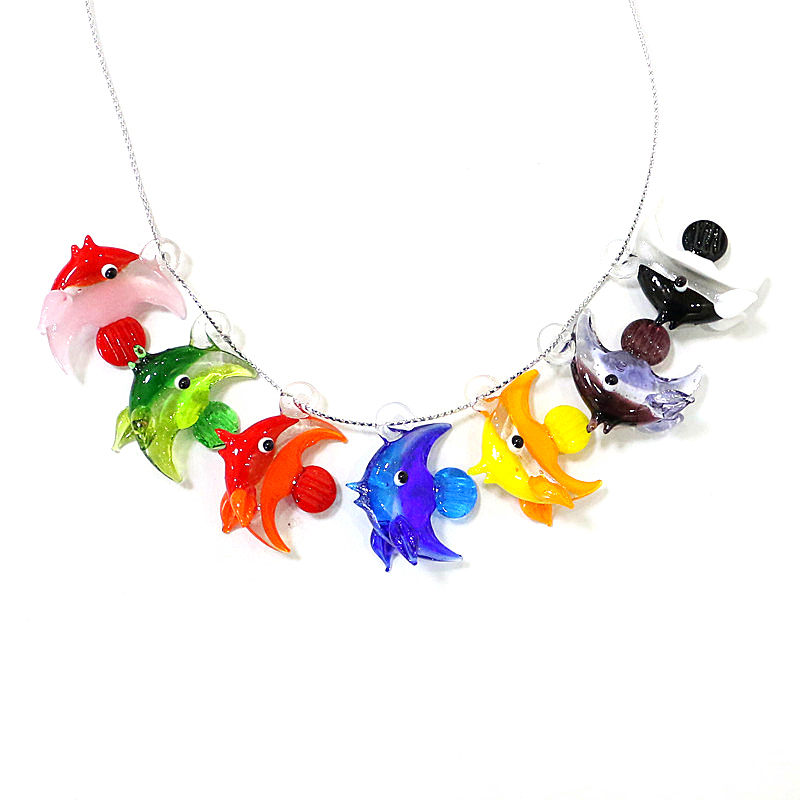 Marine Aquarium Europe - 2ชิ้นขนาดเล็กรูปสัตว์ทะเลจี้น่ารักแก้วทะเลปลาเสน่ห์ใช้สำหรับเครื่องประดับ DIY สร้อยคอต่างหูทำอุปกรณ์เสริมหรืออุปกรณ์ตกแต่งพิพิธภัณฑ์สัตว์น้ำ