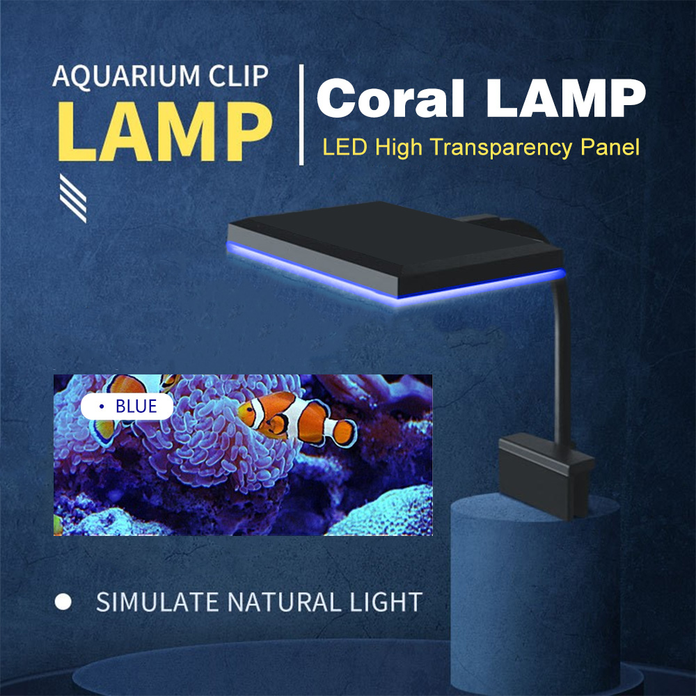 Aquarium Blue Marine Reef - ไฟ LED สำหรับตู้ปลาแบบหนีบ รุ่น ASJD-07 8W