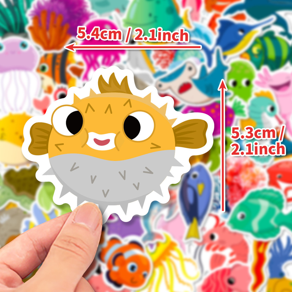 50 ชิ้น สติกเกอร์สัตว์ทะเล ลาย - Marine Life Aquariums บทวิจารณ์และราคา