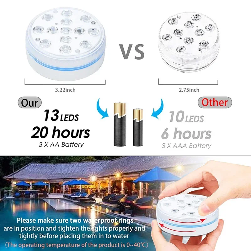ไฟสระว่ายน้ํา 13LED รีโมทคอนโท - Aquarium Marina บทวิจารณ์และราคา